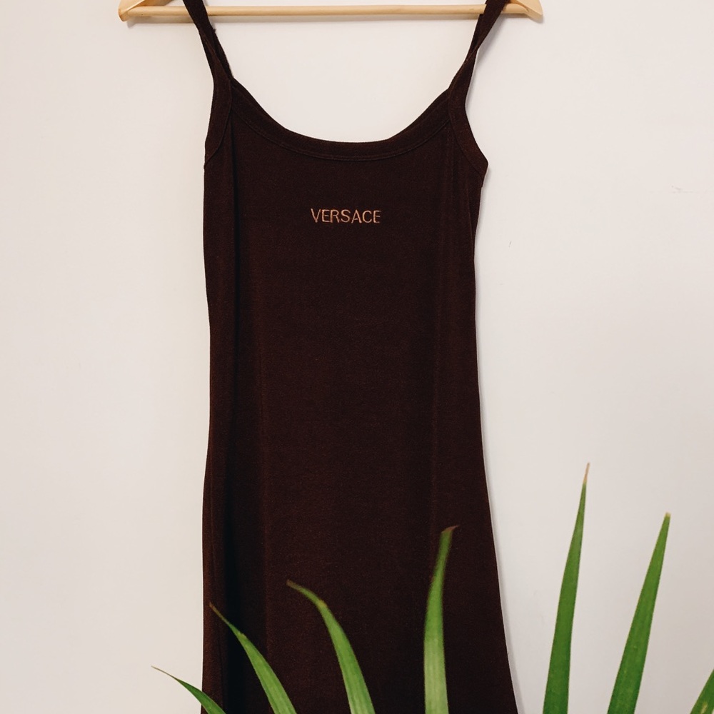 Vintage Versace jeans couture mini dress in brass